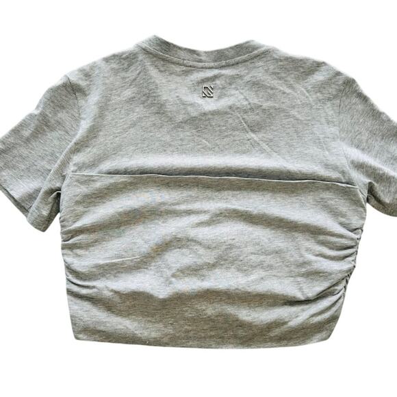 GIUSEPPE DI MORABITO Cropped T-shirt Grey Buckle Size XS Short Sleeve Cotton - Picture 6 of 8